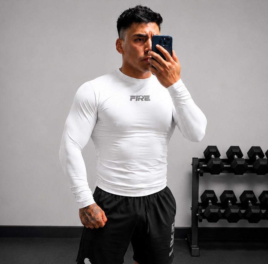 Jersey de Compresión Blanco FIRE
