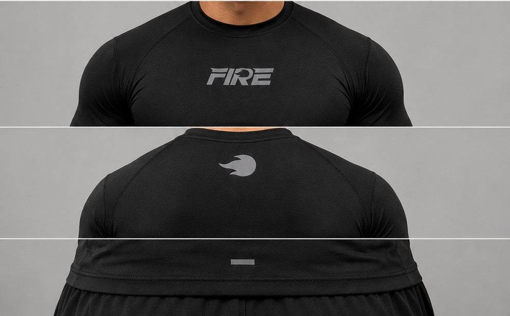 Jersey de Compresión Negro FIRE