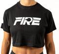 Crop Top clasico Negro - Logo FIRE Blanco