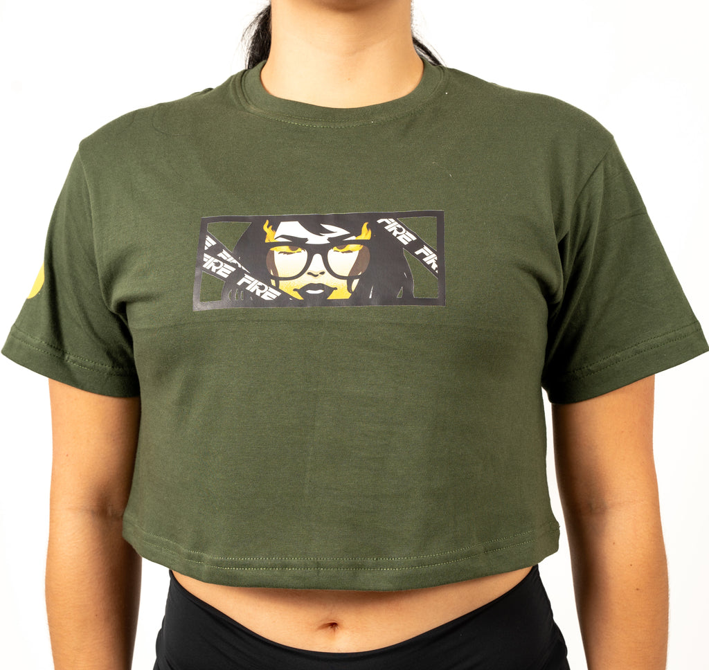 Crop Top Verde Militar - FIRE Girl