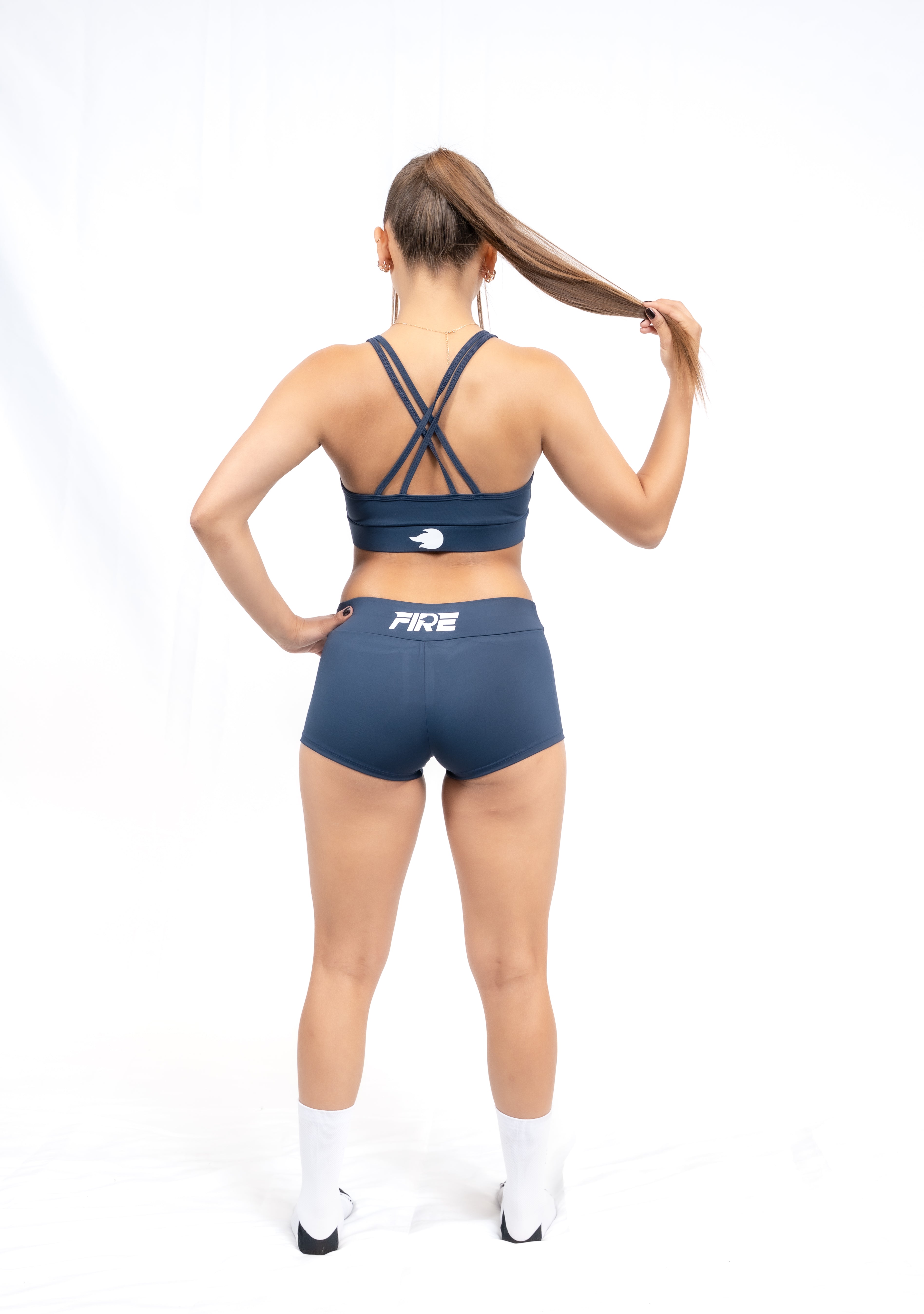 Minishort Licra Azul - FIRE Mujer