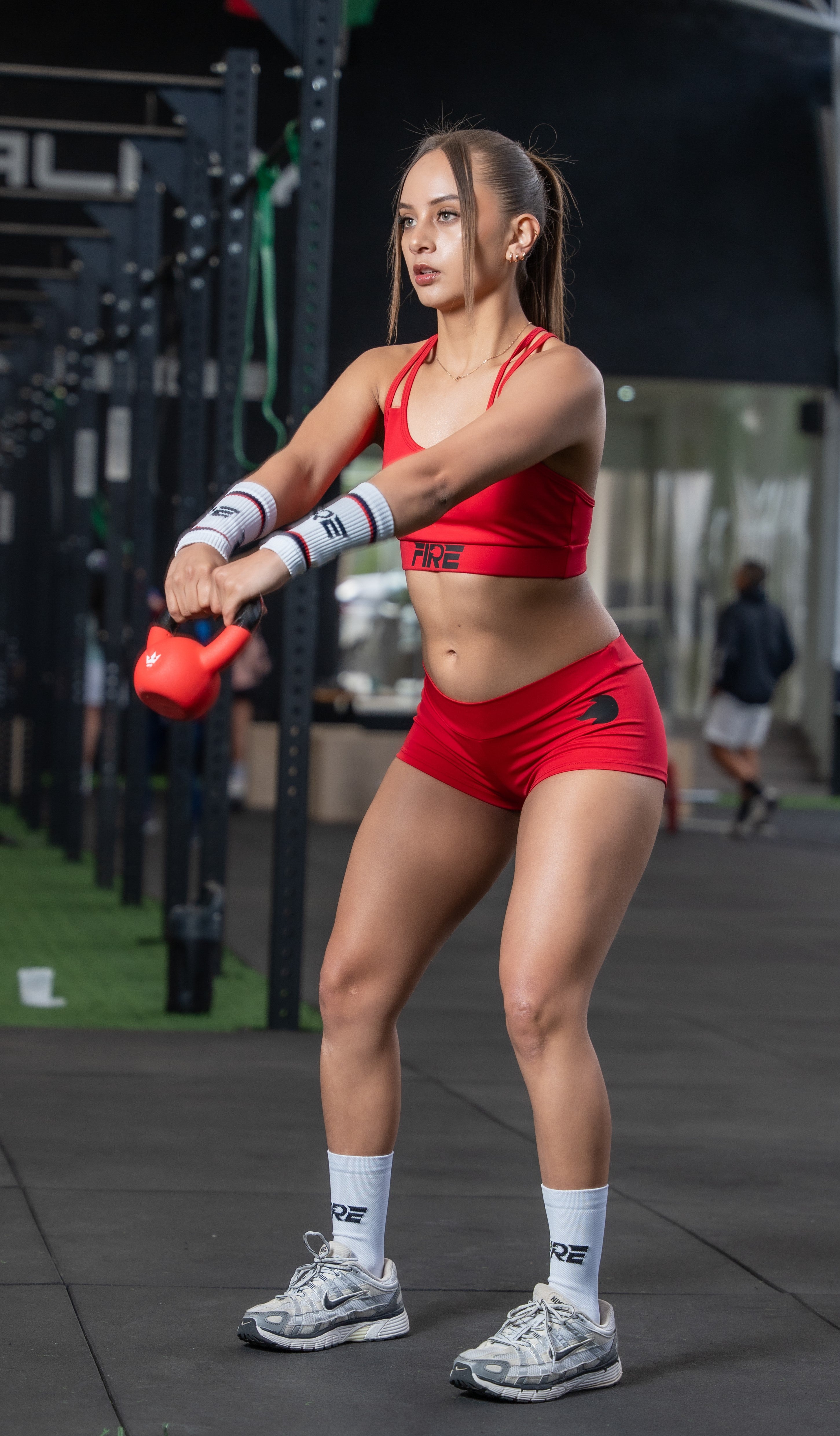 Minishort Licra Rojo - FIRE Mujer