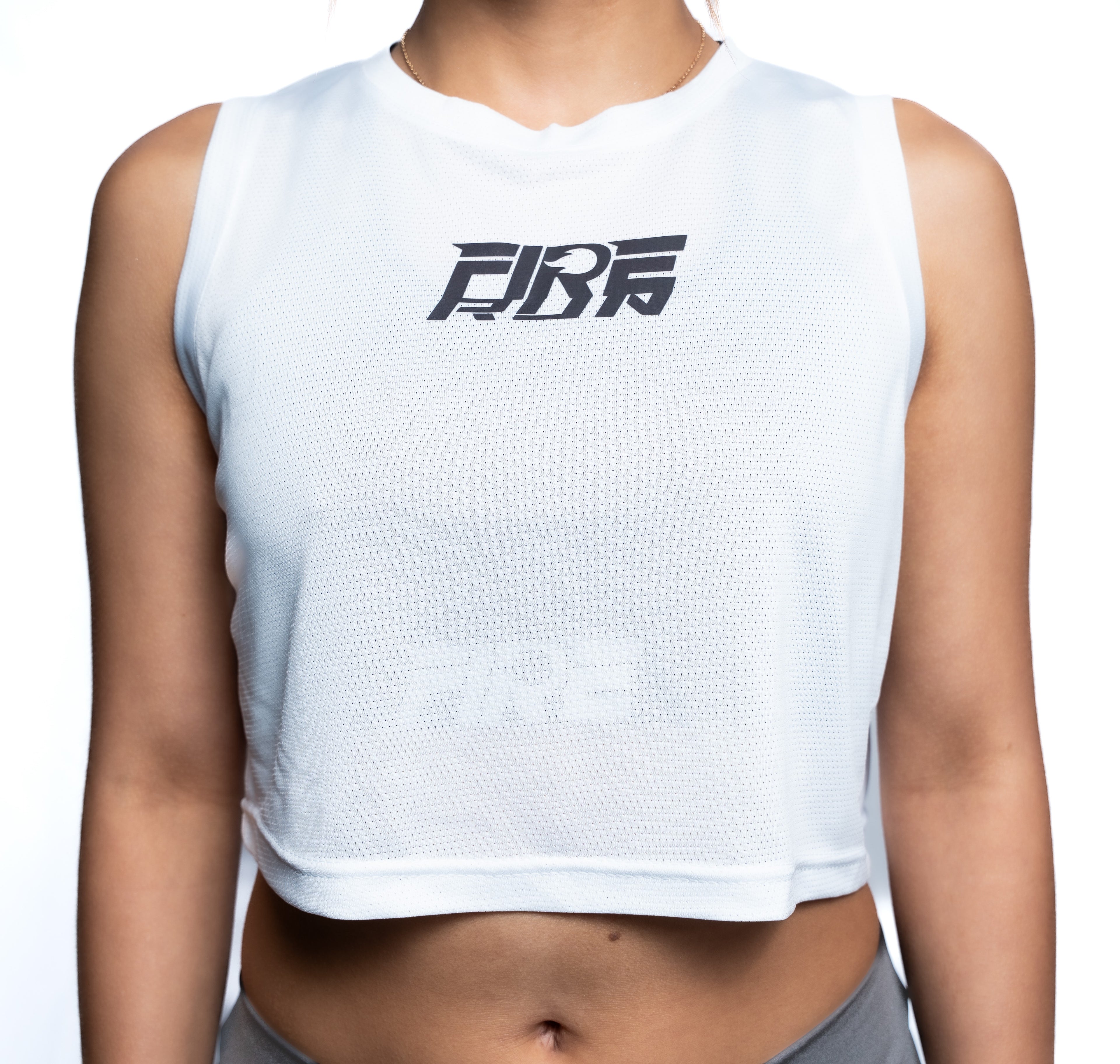 Crop Top Blanco - Logo FIRE Run Negro #25
