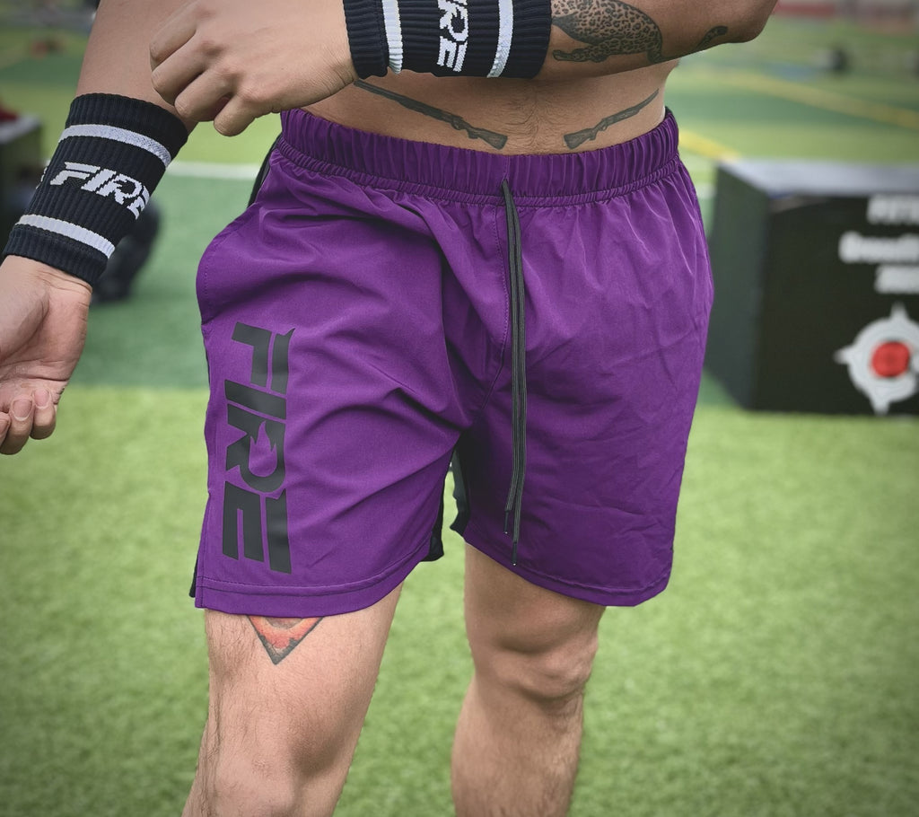 Pantaloneta Deportiva Morada FIRE