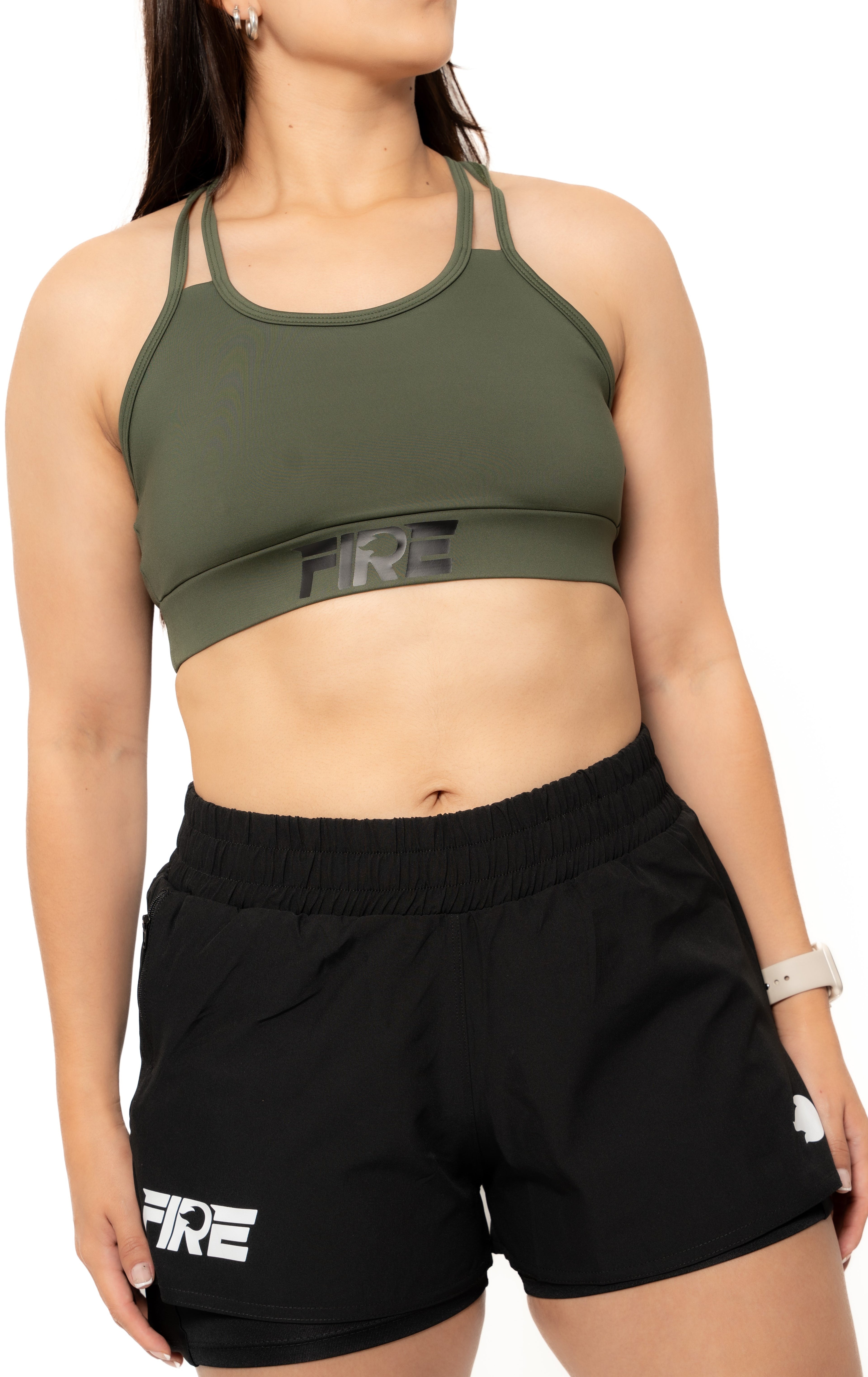 Top Multitiras Verde Militar - FIRE Mujer