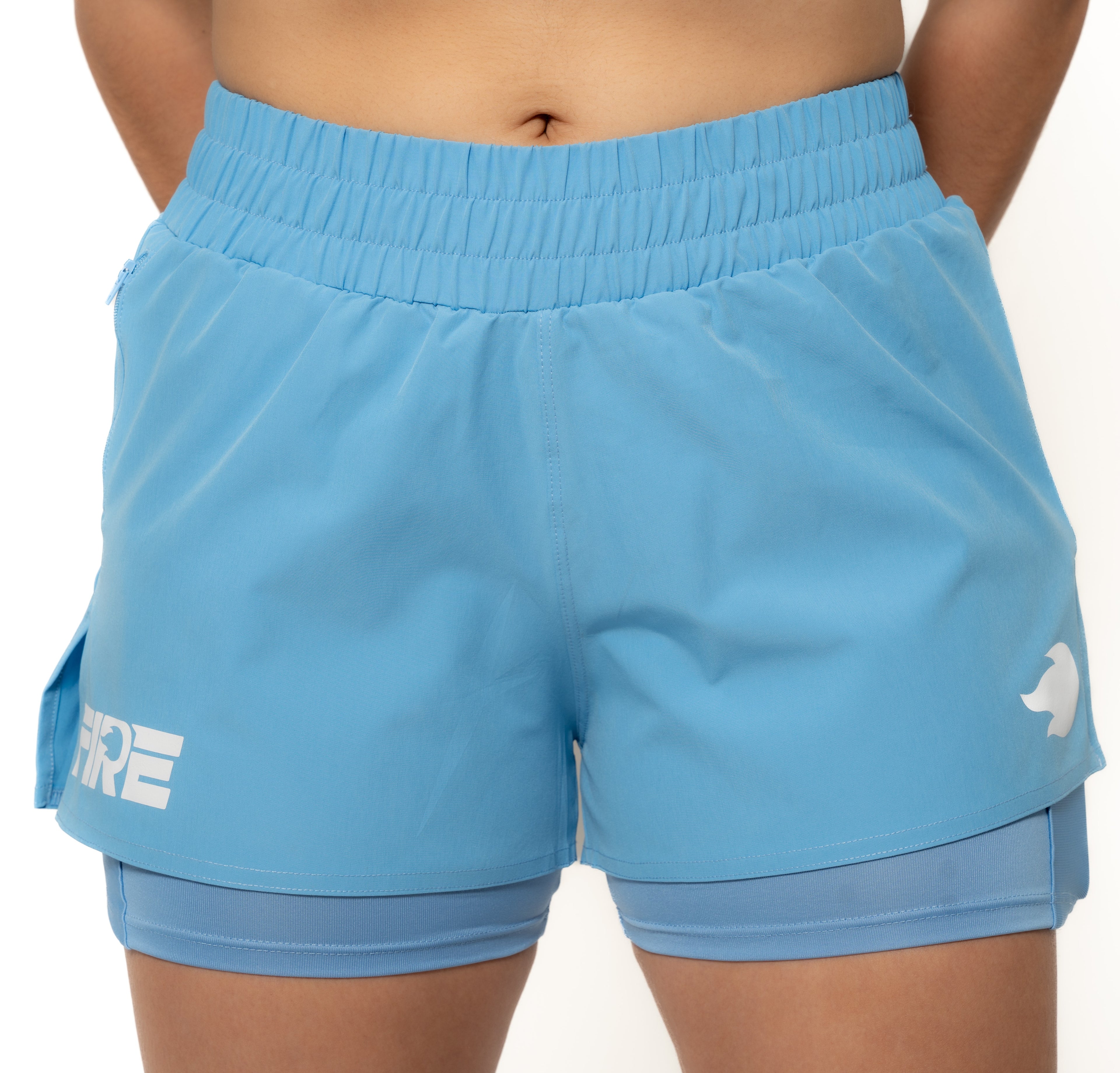 Pantaloneta Running + Licra Azul - FIRE Mujer