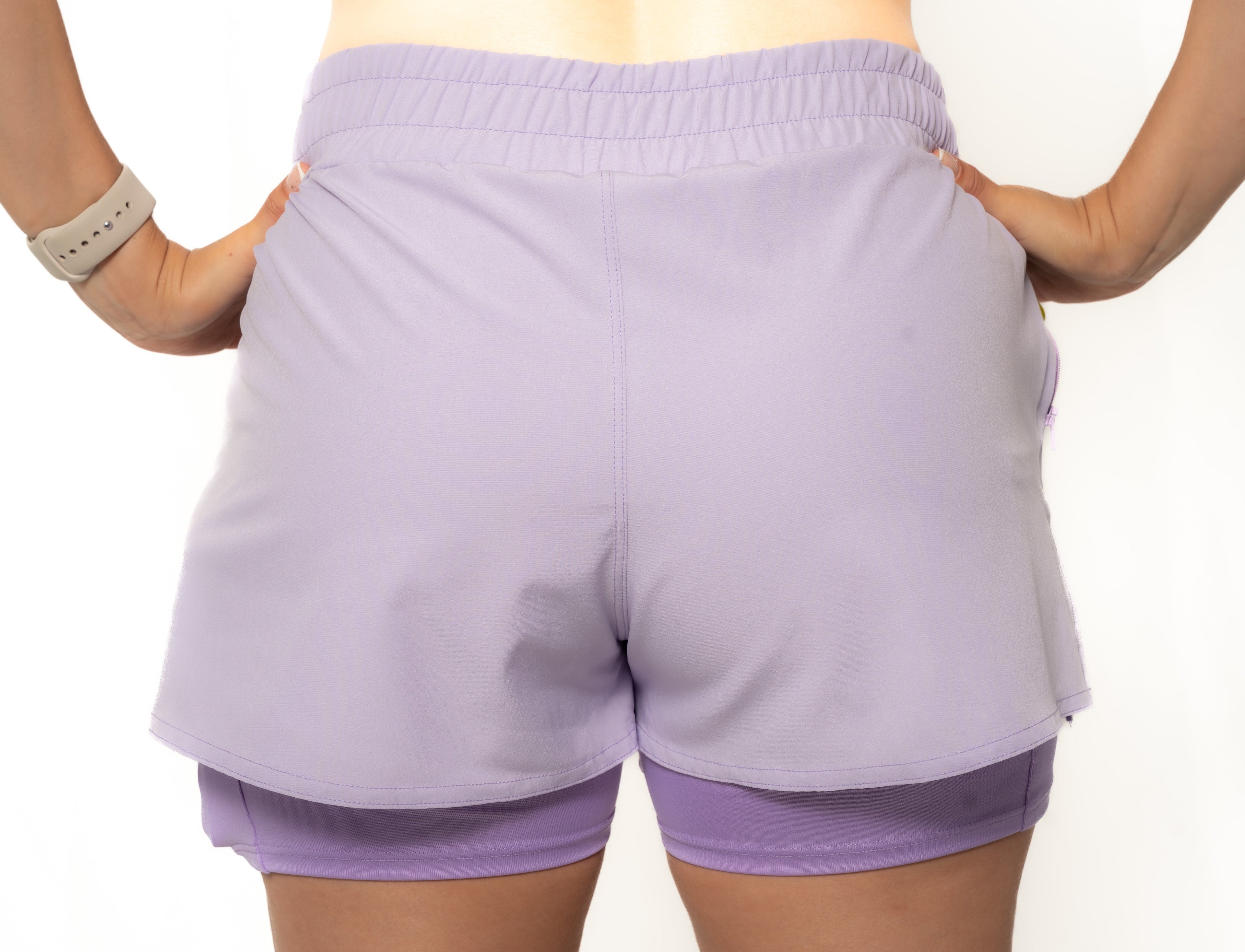Pantaloneta Running + Licra Lila - FIRE Mujer