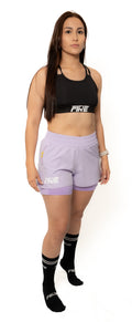 Pantaloneta Running + Licra Lila - FIRE Mujer