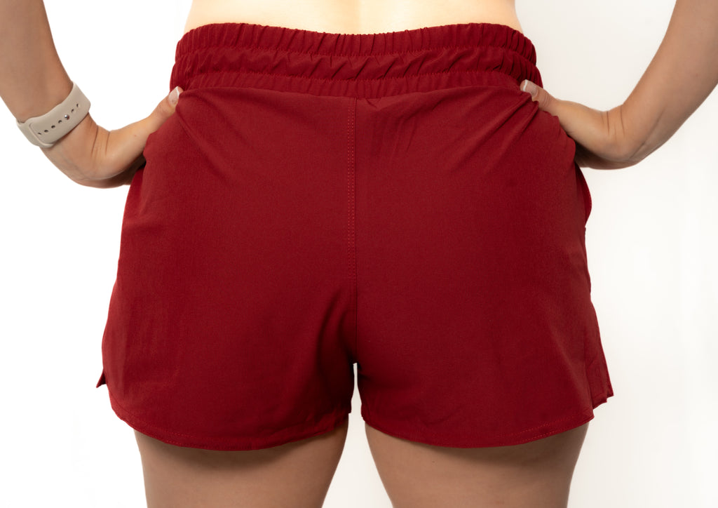 Pantaloneta Running + Licra Vinotinto - FIRE Mujer