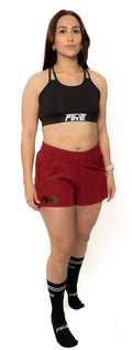 Pantaloneta Running + Licra Vinotinto - FIRE Mujer