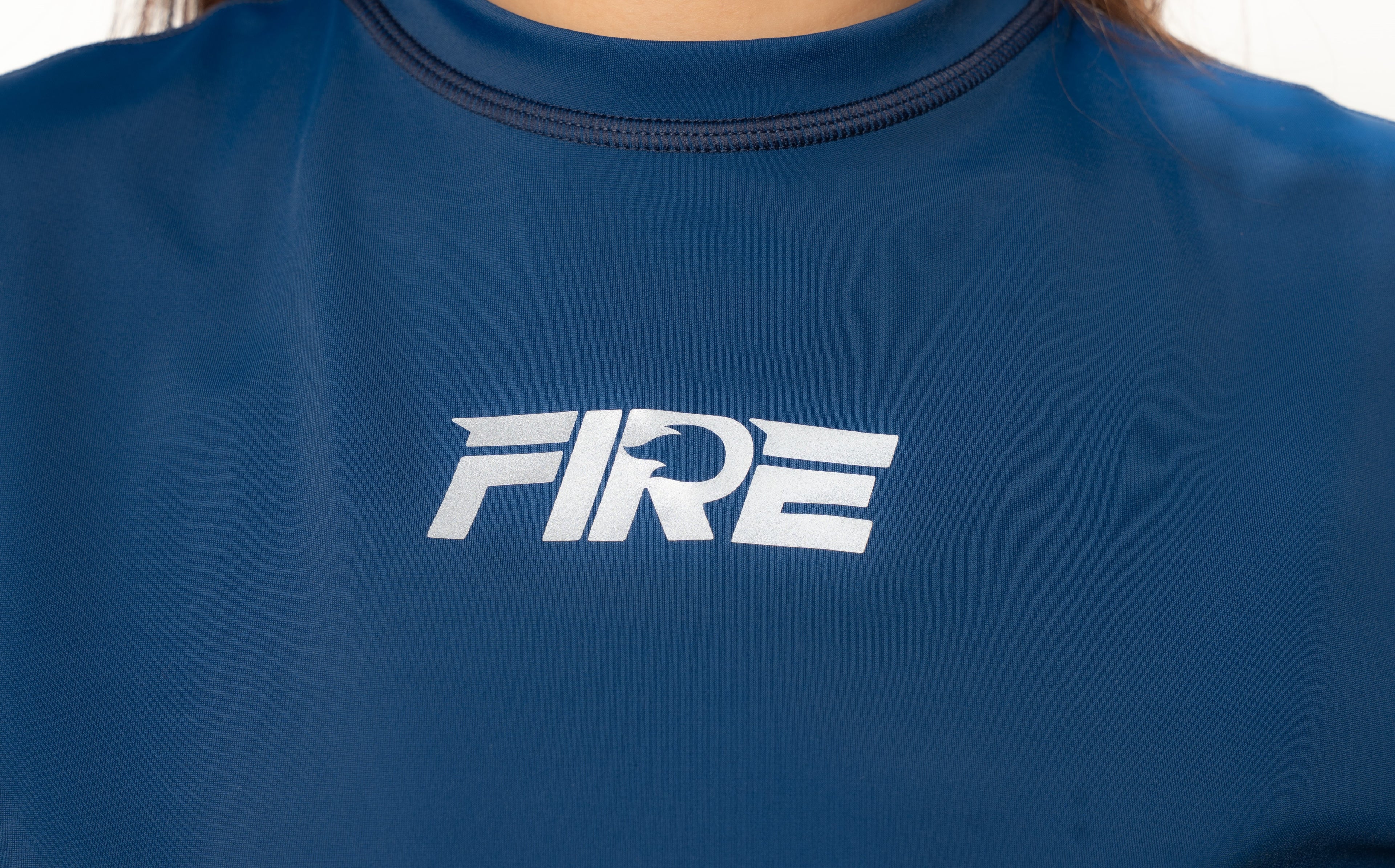 Jersey Licra Azul - FIRE Compresión Manga Larga Mujer