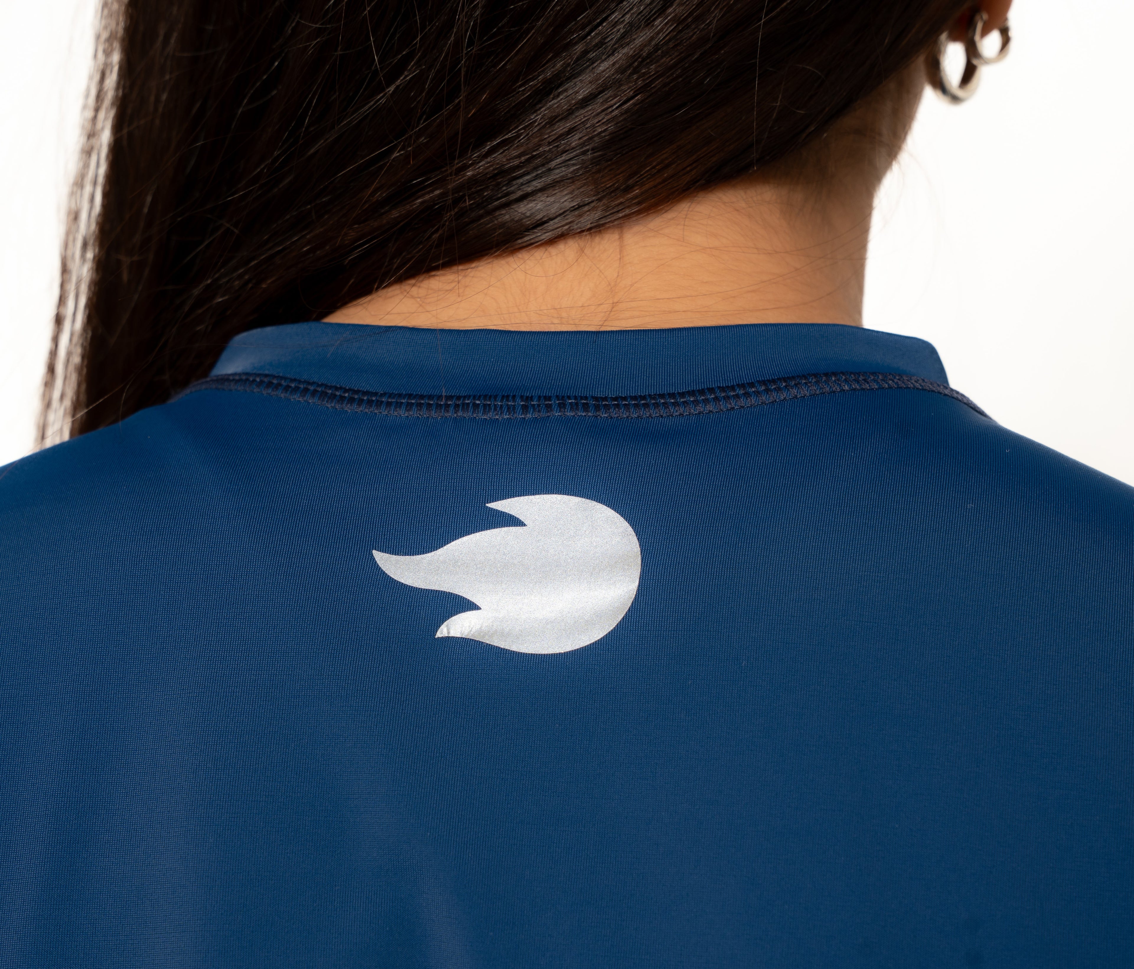 Jersey Licra Azul - FIRE Compresión Manga Larga Mujer