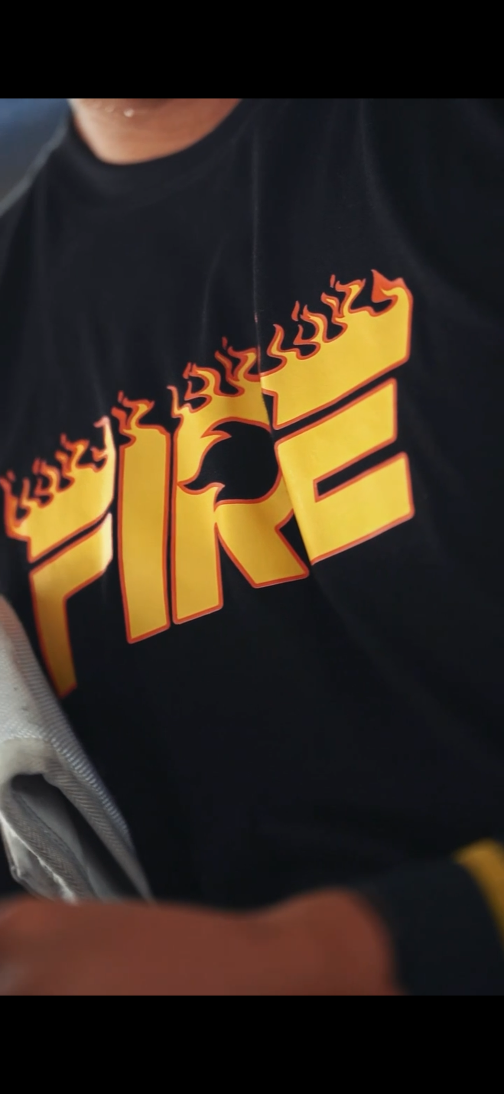 Camiseta Temporada Llamas FIRE Hombre - detalle estampado 3D