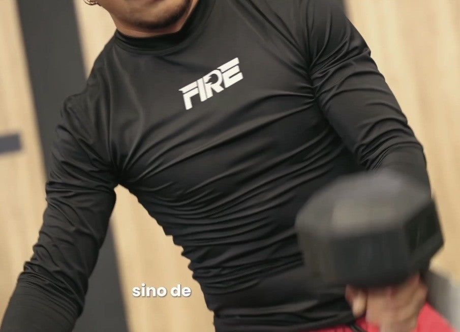Jersey de Compresión Negro FIRE